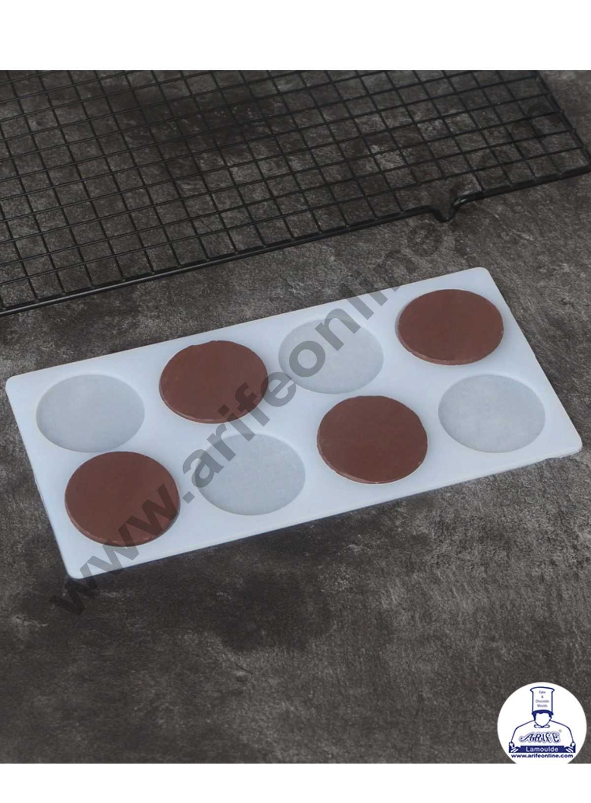 CAKE DECOR™ Silicon 8 in 1 Round Shape Chocolate Garnishing Mould Cake Insert Decoration Mould SBGS-264