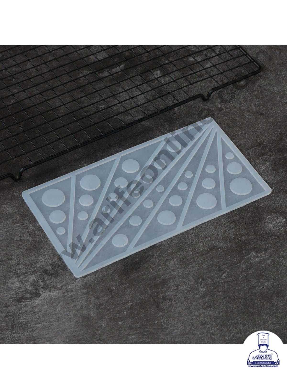 CAKE DECOR™ Silicon 8 in 1 Triangle With Dots Shape Chocolate Garnishing Mould Cake Insert Decoration Mould SBGS-265