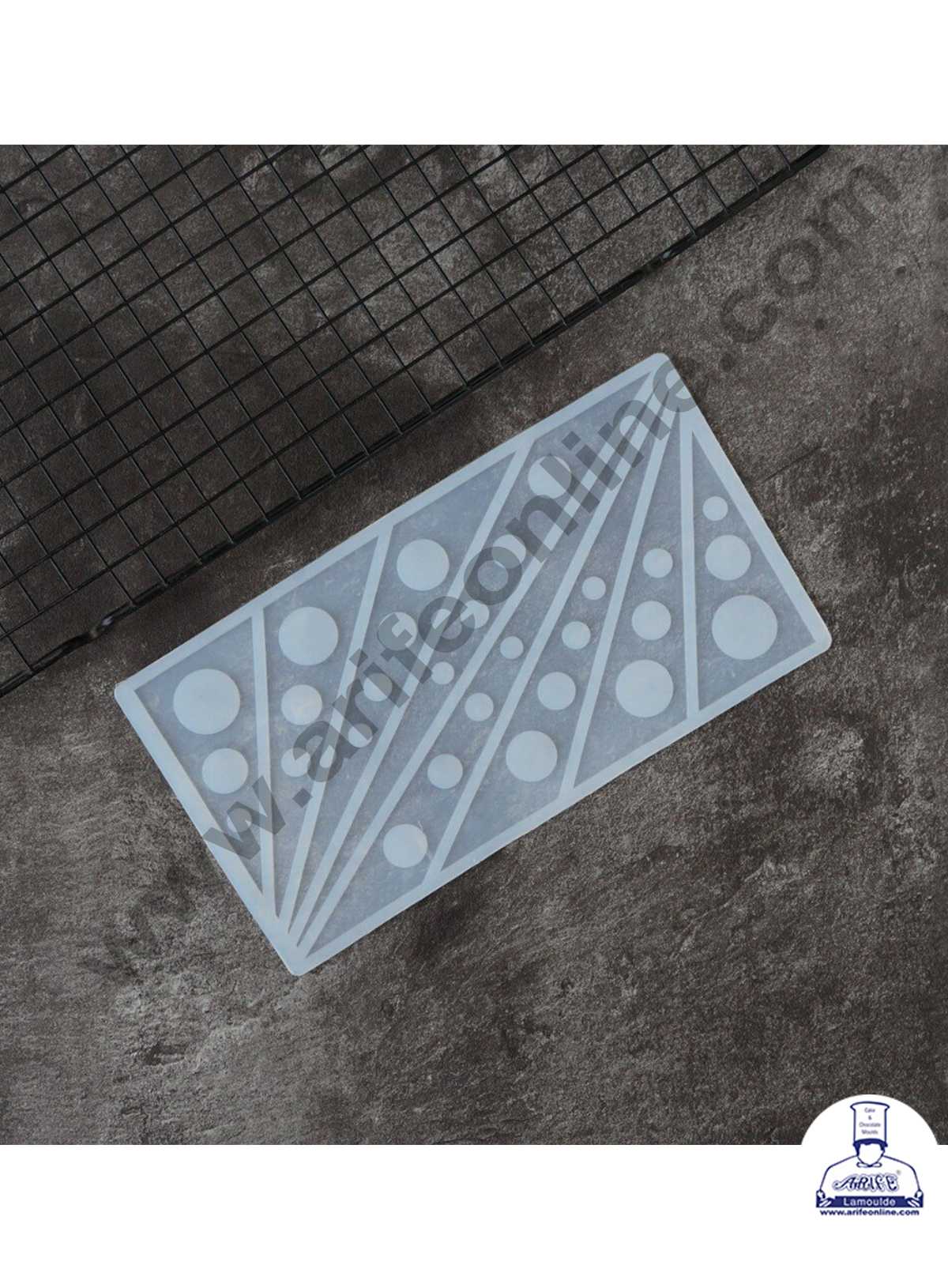 CAKE DECOR™ Silicon 8 in 1 Triangle With Dots Shape Chocolate Garnishing Mould Cake Insert Decoration Mould SBGS-265