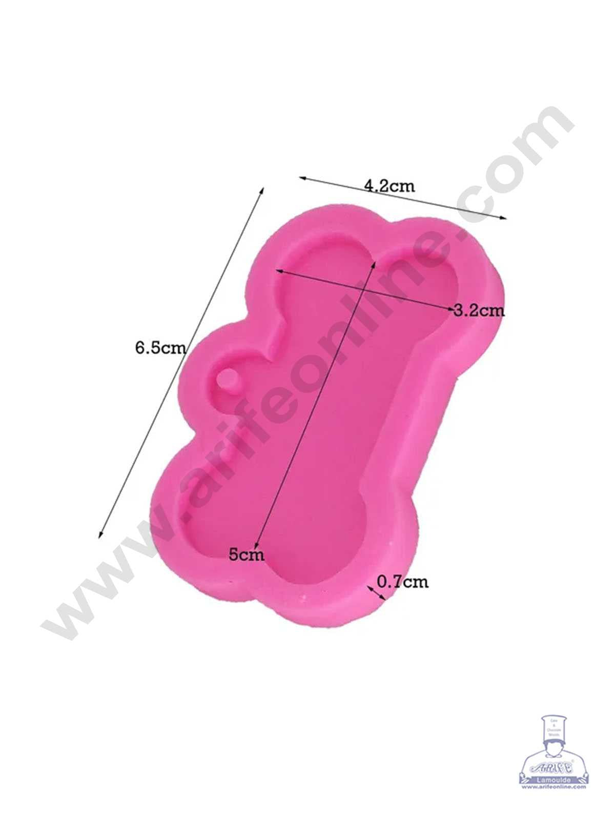 CAKE DECOR™ Silicone 1 Cavity Dog Bone Shape Pink Fondant Marzipan Mould
