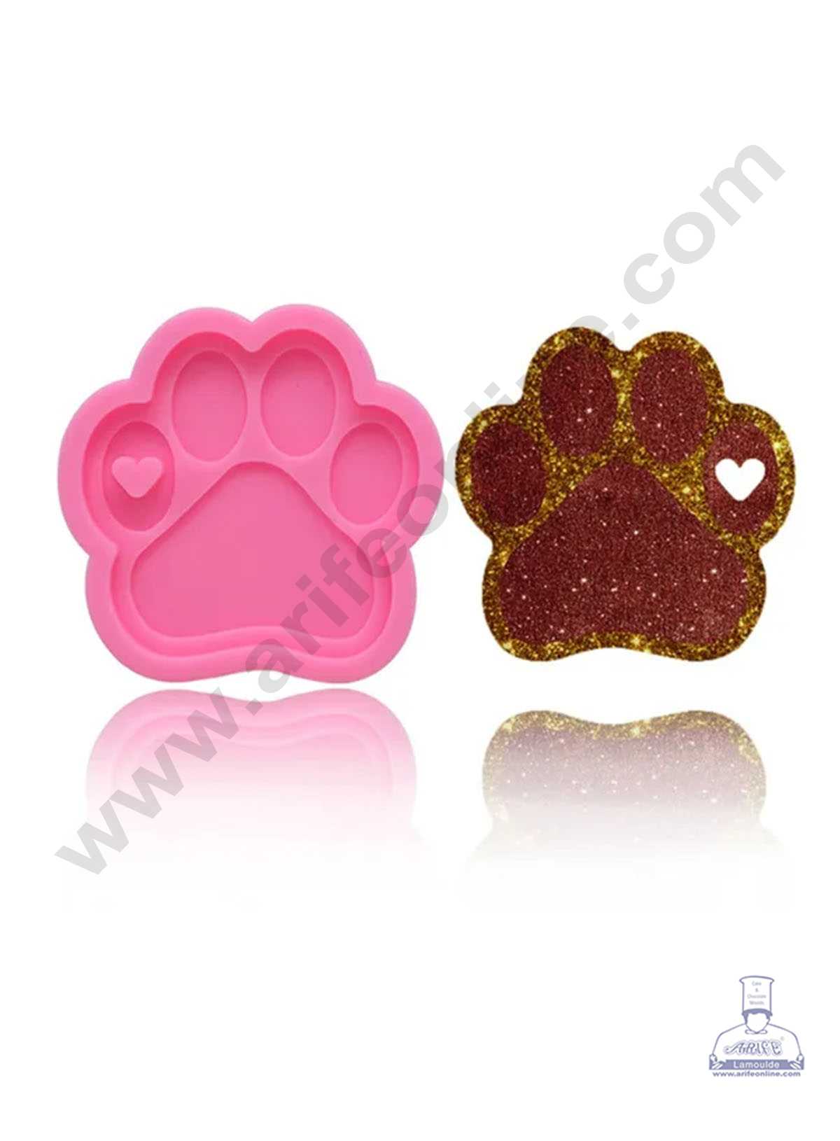 CAKE DECOR™ Silicone 1 Cavity Dog Paw Shape Pink Fondant Marzipan Mould