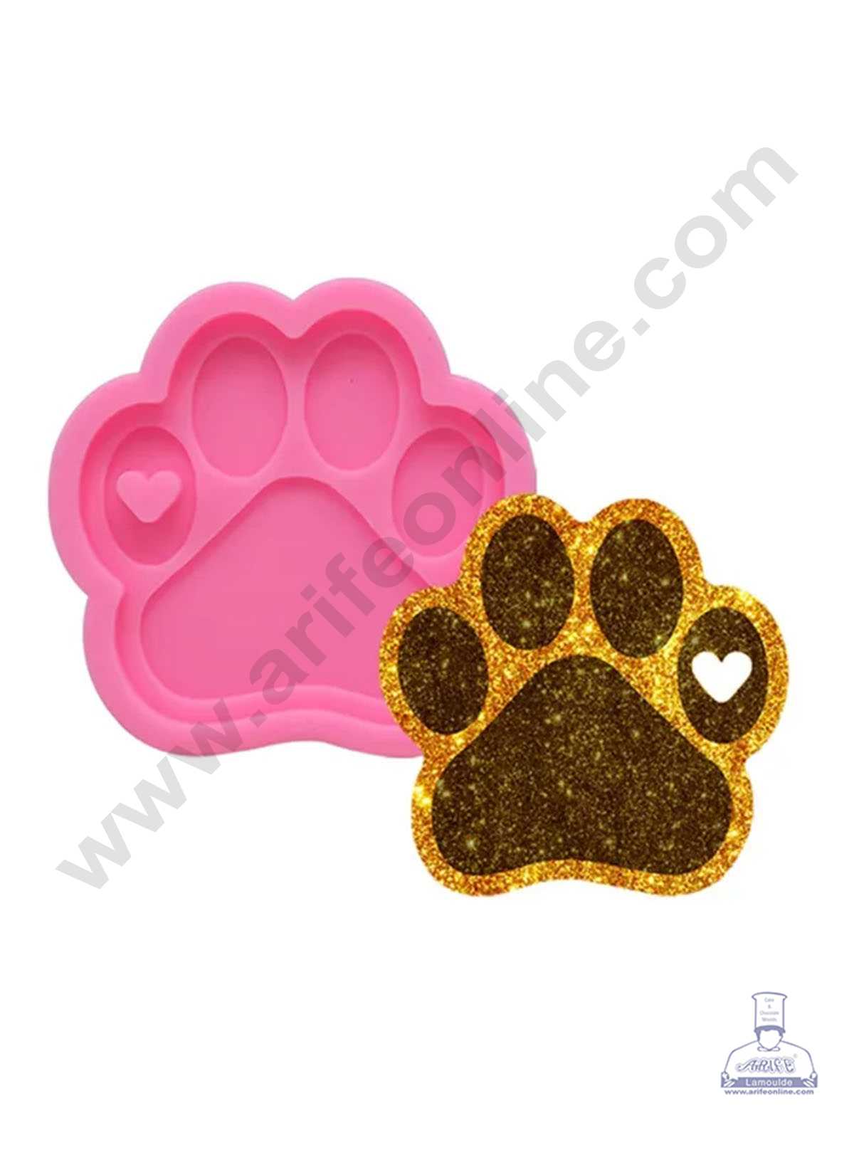 CAKE DECOR™ Silicone 1 Cavity Dog Paw Shape Pink Fondant Marzipan Mould