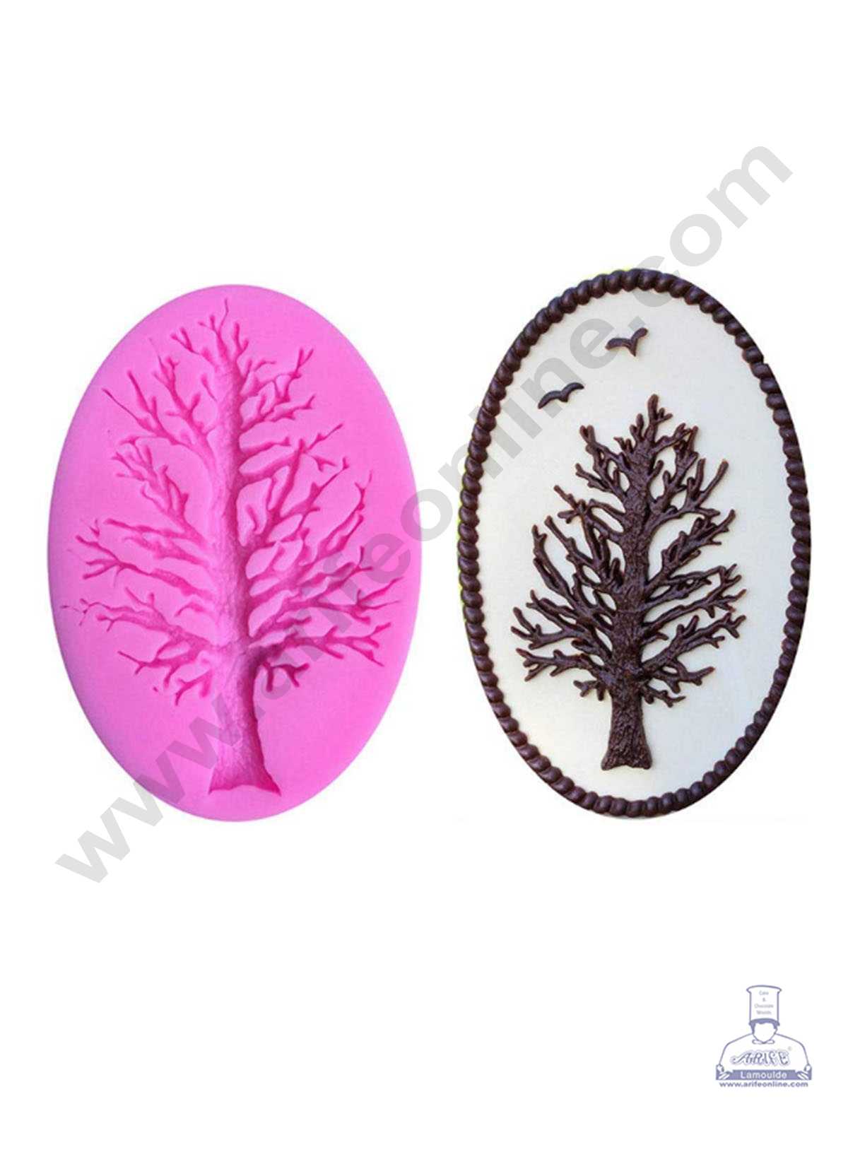 CAKE DECOR™ Silicone 1 Cavity Dried Tree Shape Pink Fondant Marzipan Mould