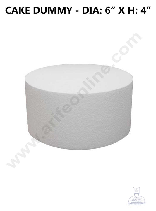 1 pc 6 Inch Round Cake Dummy - Dia 6" x H 4" (MOQ 12 PCS)