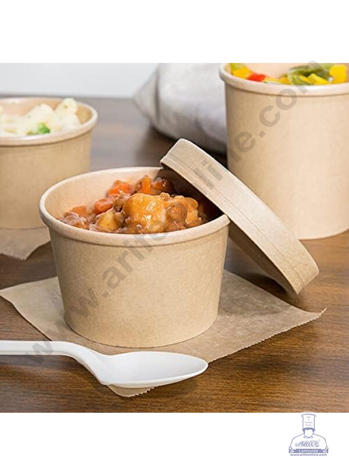 250ml Brown Kraft Paper Tub With Lid (MOQ 100 PCS)