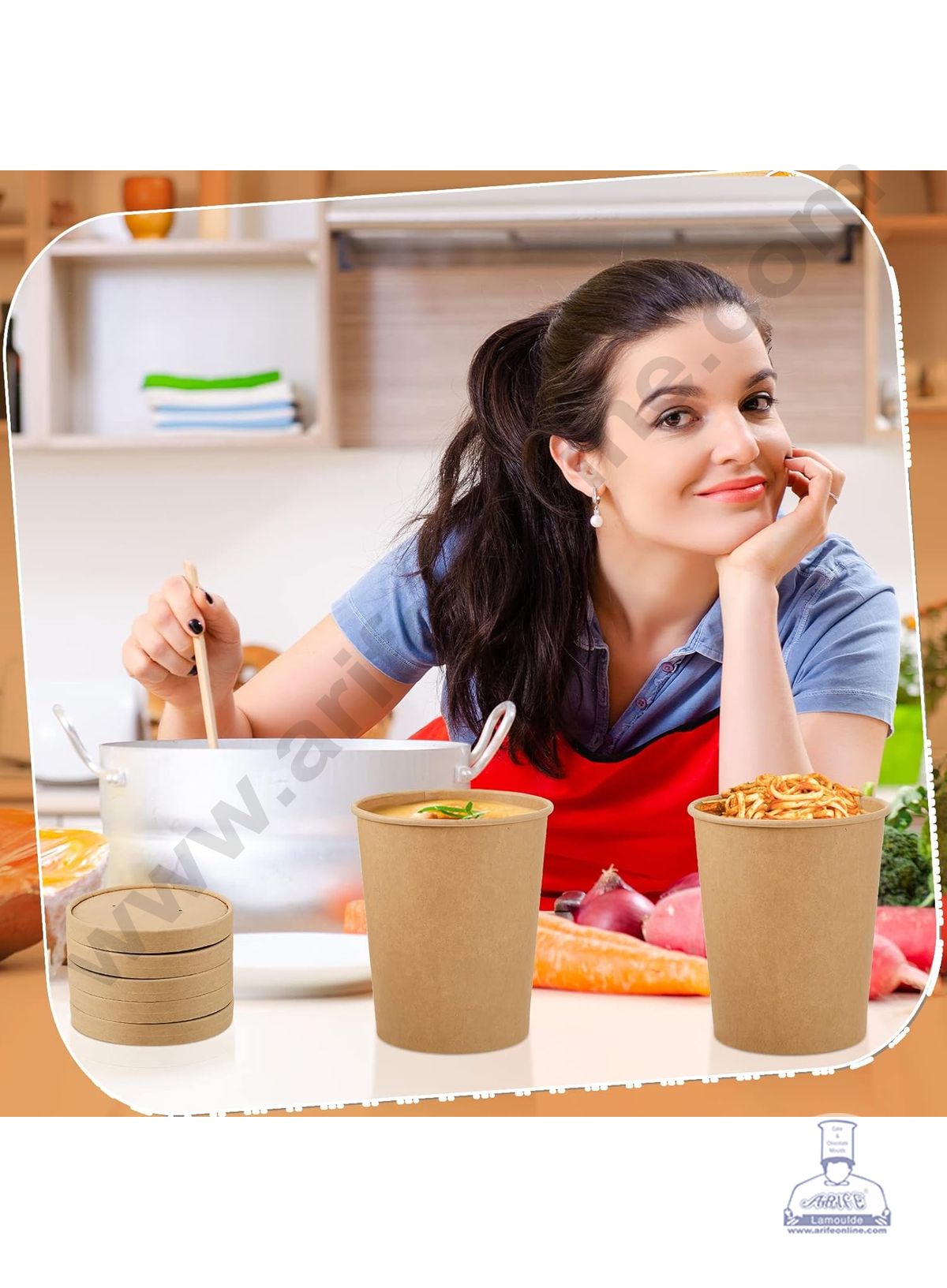 250ml Brown Kraft Paper Tub With Lid (MOQ 100 PCS)