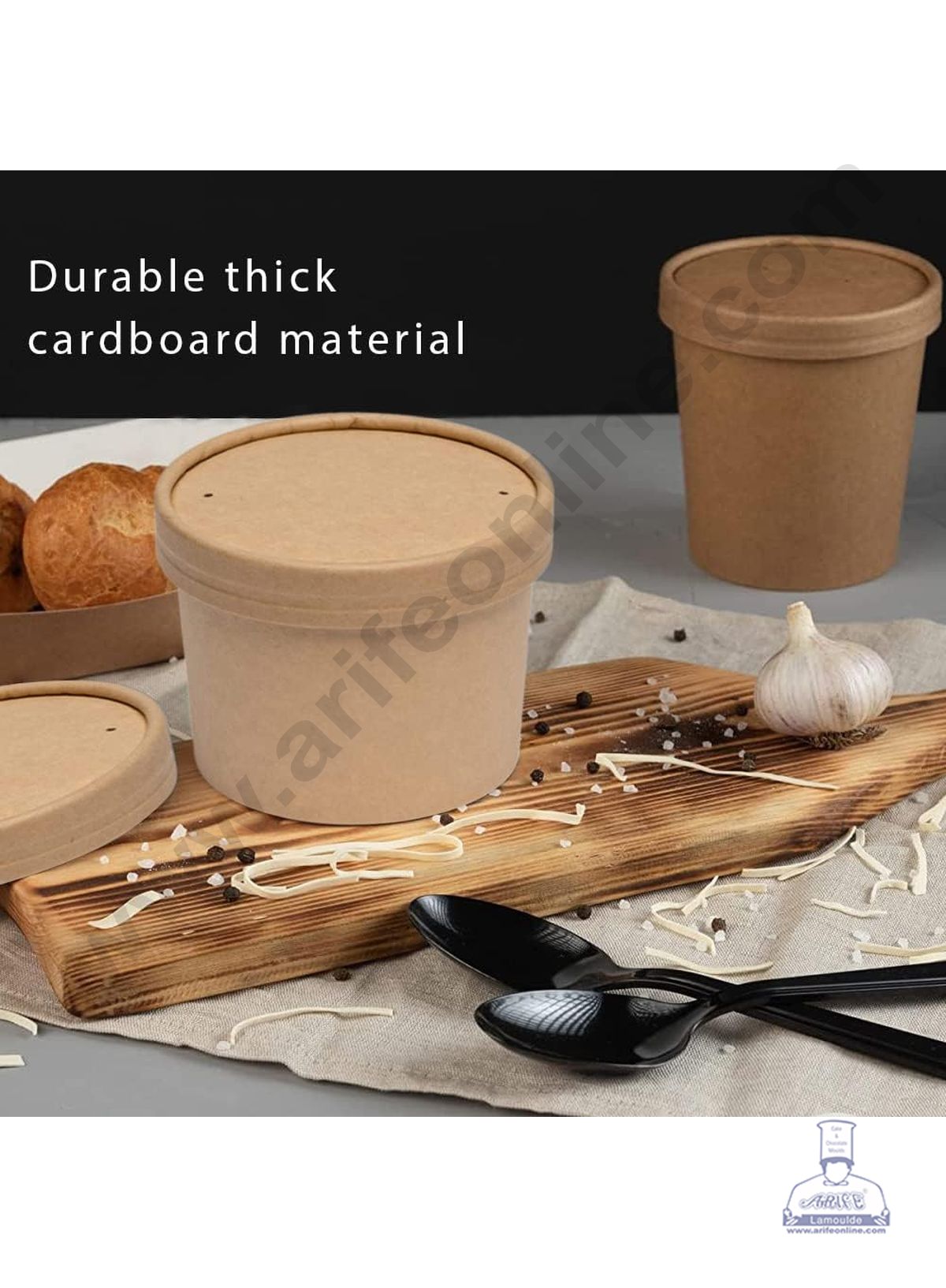250ml Brown Kraft Paper Tub With Lid (MOQ 100 PCS)