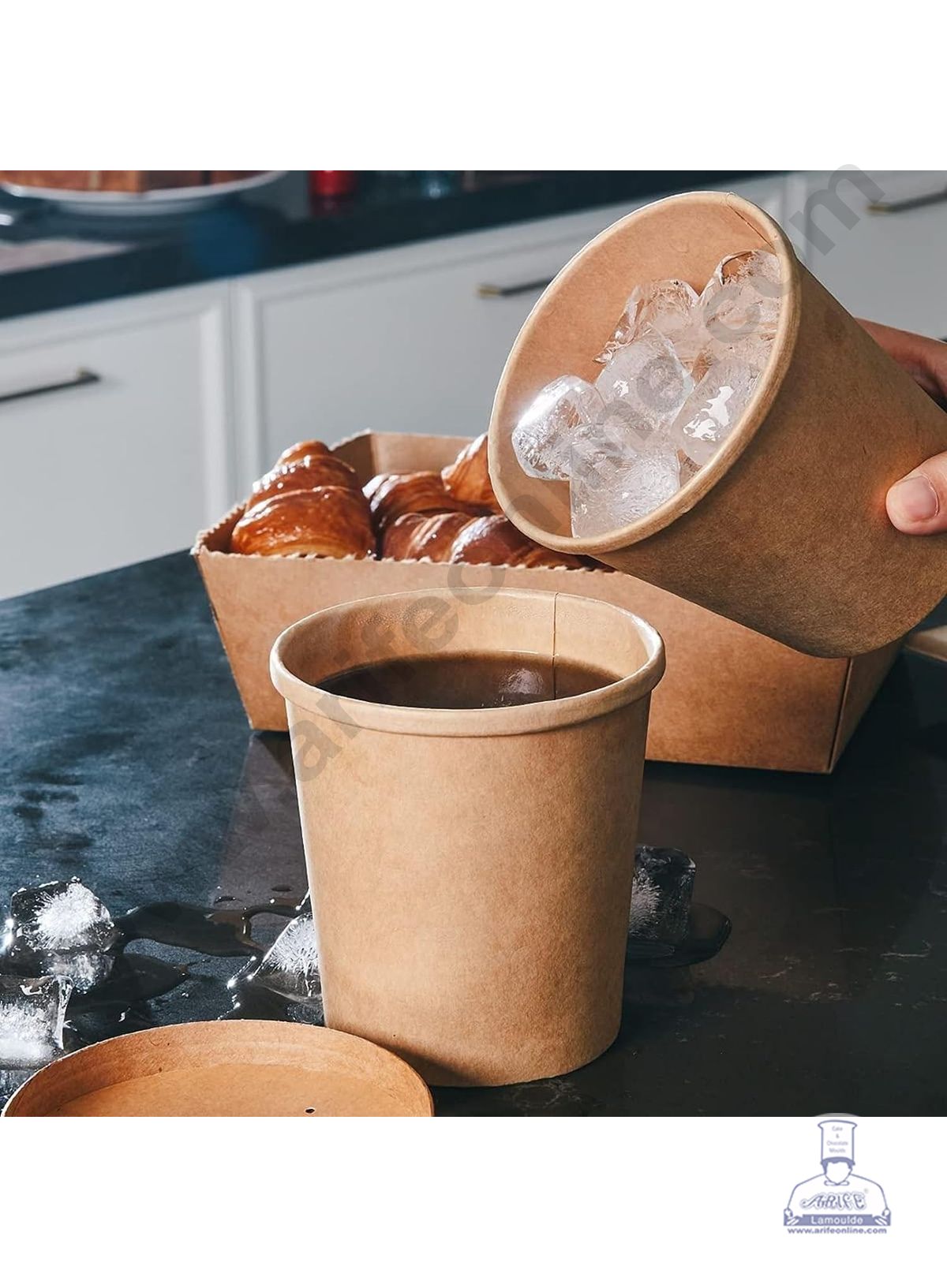250ml Brown Kraft Paper Tub With Lid (MOQ 100 PCS)
