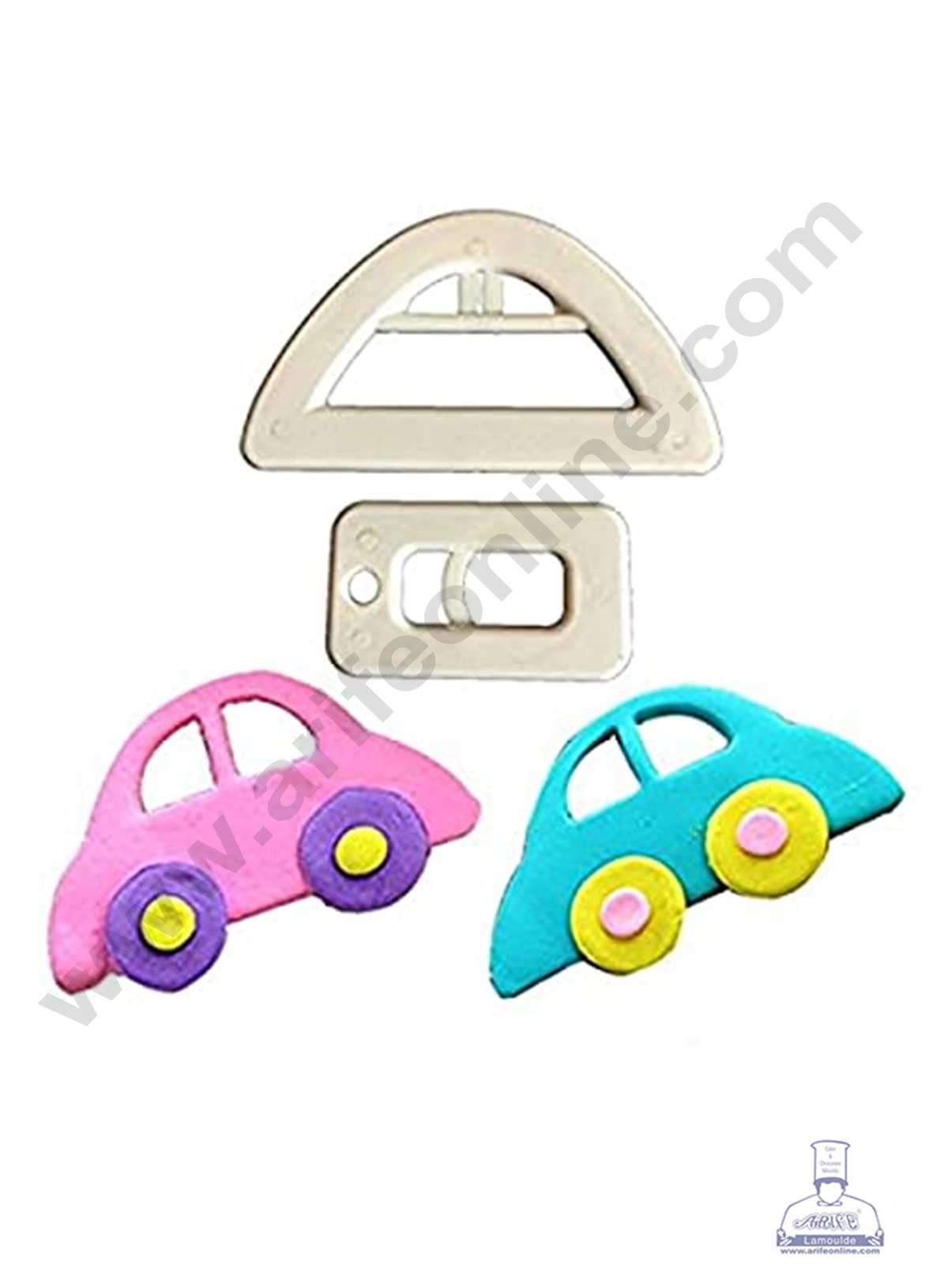 2 Pcs Cute Car Plastic Fondant Cutter Gumpaste Cutter  (MOQ 12 PCS) (ID)