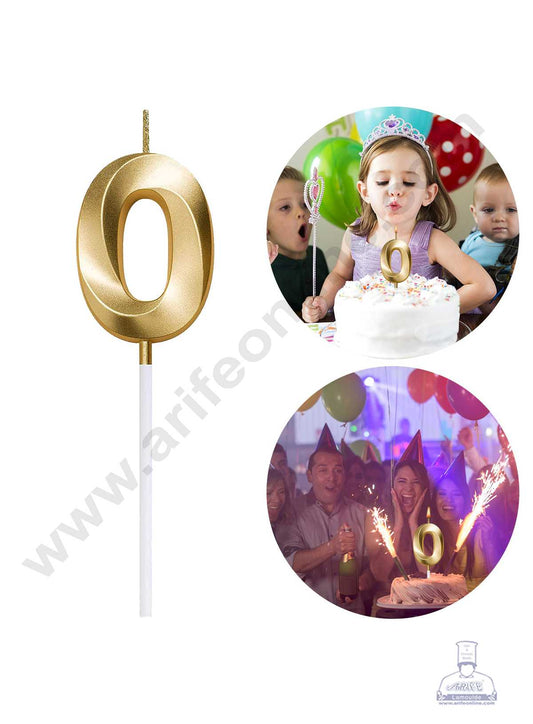 3D Birthday 0 Number Candle for Cake and Cupcake Decoration(1pc Pack) (MOQ 12 PCK) (M.5)