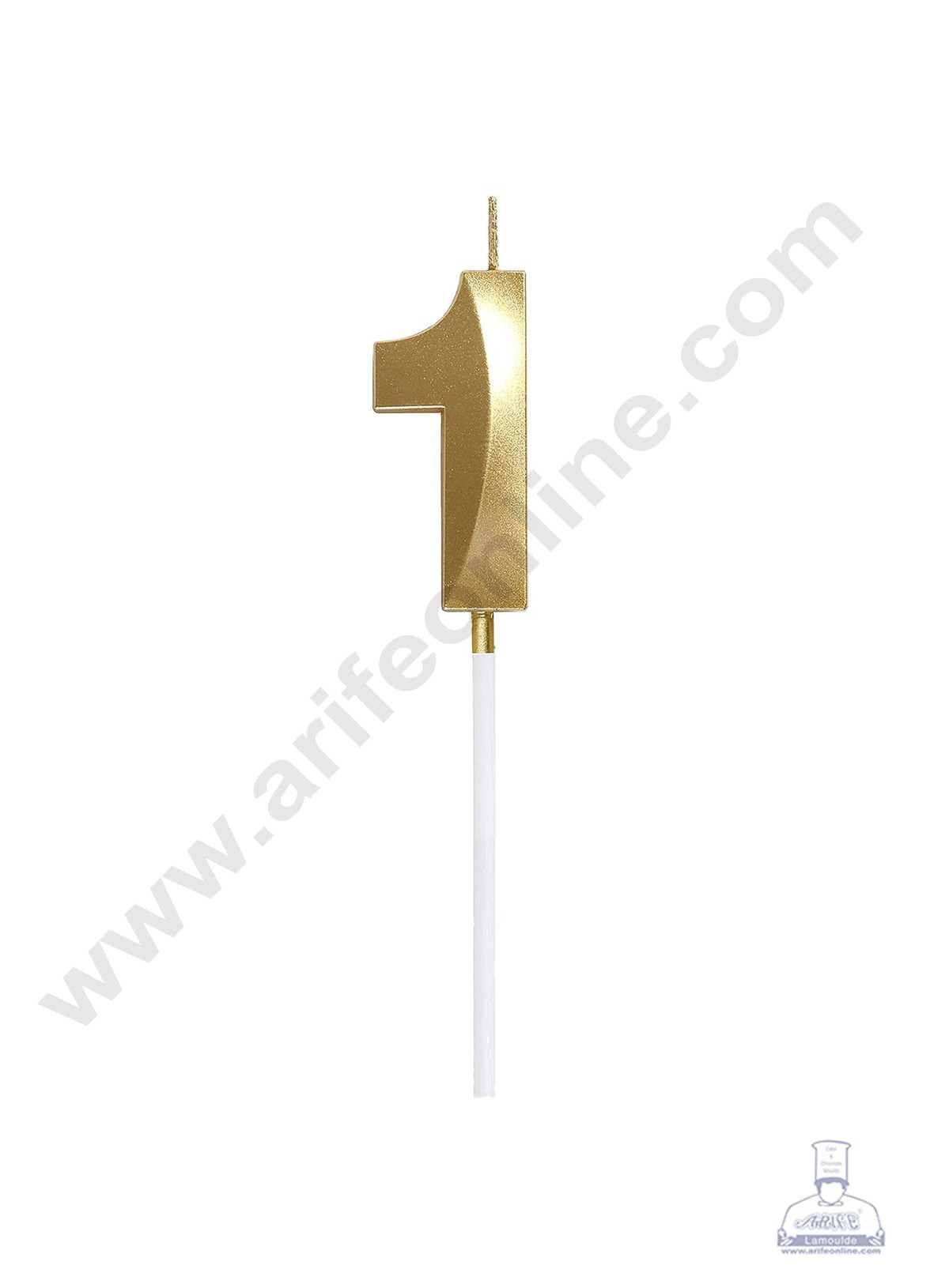3D Birthday 1 Number Candle for Cake and Cupcake Decoration   (1pc Pack) (MOQ 12 PCK) (M.5)