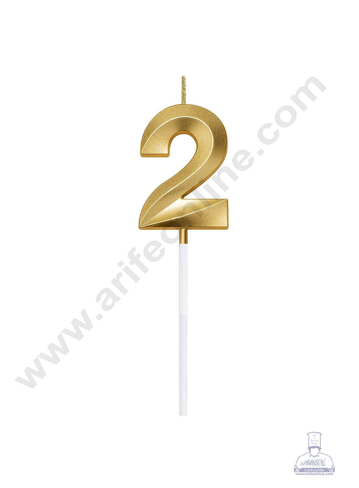 3D Birthday 2 Number Candle for Cake and Cupcake Decoration (1pc Pack)  (MOQ 12 PCK) (M.5)