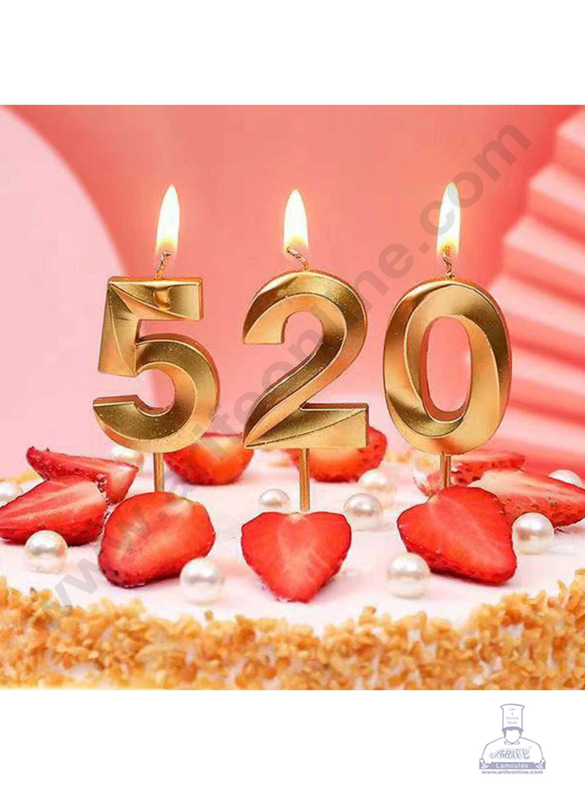 3D Birthday 2 Number Candle for Cake and Cupcake Decoration (1pc Pack)  (MOQ 12 PCK) (M.5)