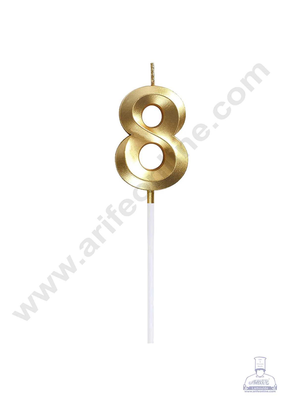 3D Birthday 8 Number Candle for Cake and Cupcake Decoration(1pc Pack) (MOQ 12 PCK) (M.5)