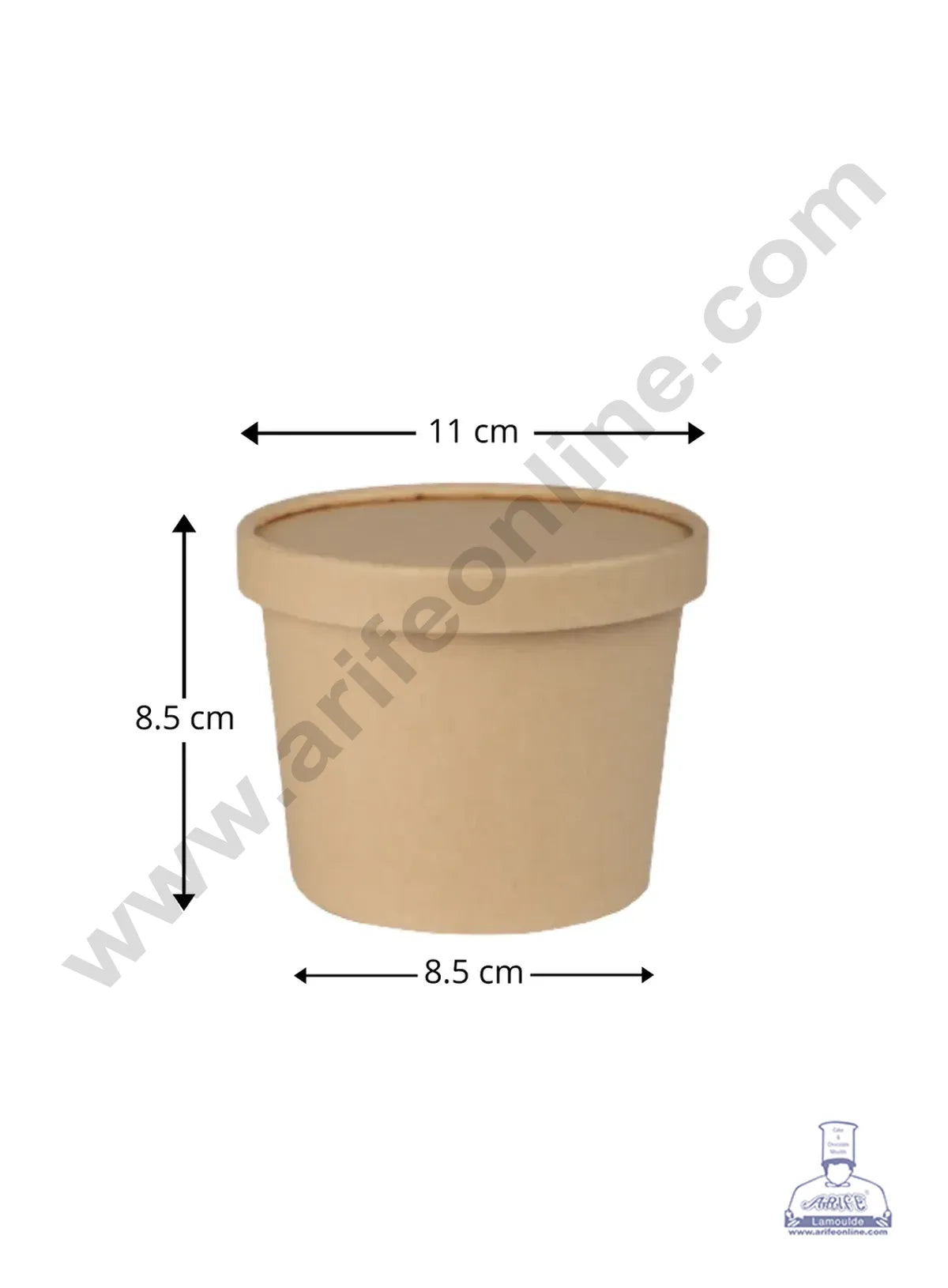 500ml Brown Kraft Paper Tub With Lid (MOQ 100 PCS)
