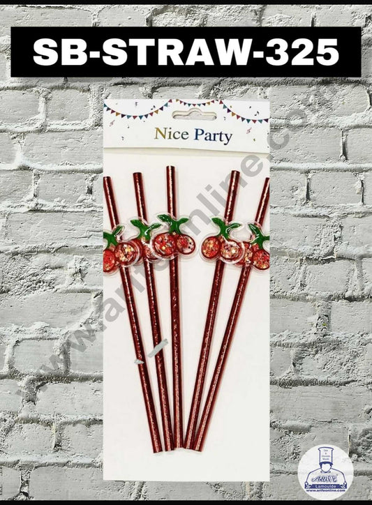 5pcs Cherry Straw Topper For Cake Decoration( SB-STRAW-325-Cherry ) (MOQ 12 PCS)
