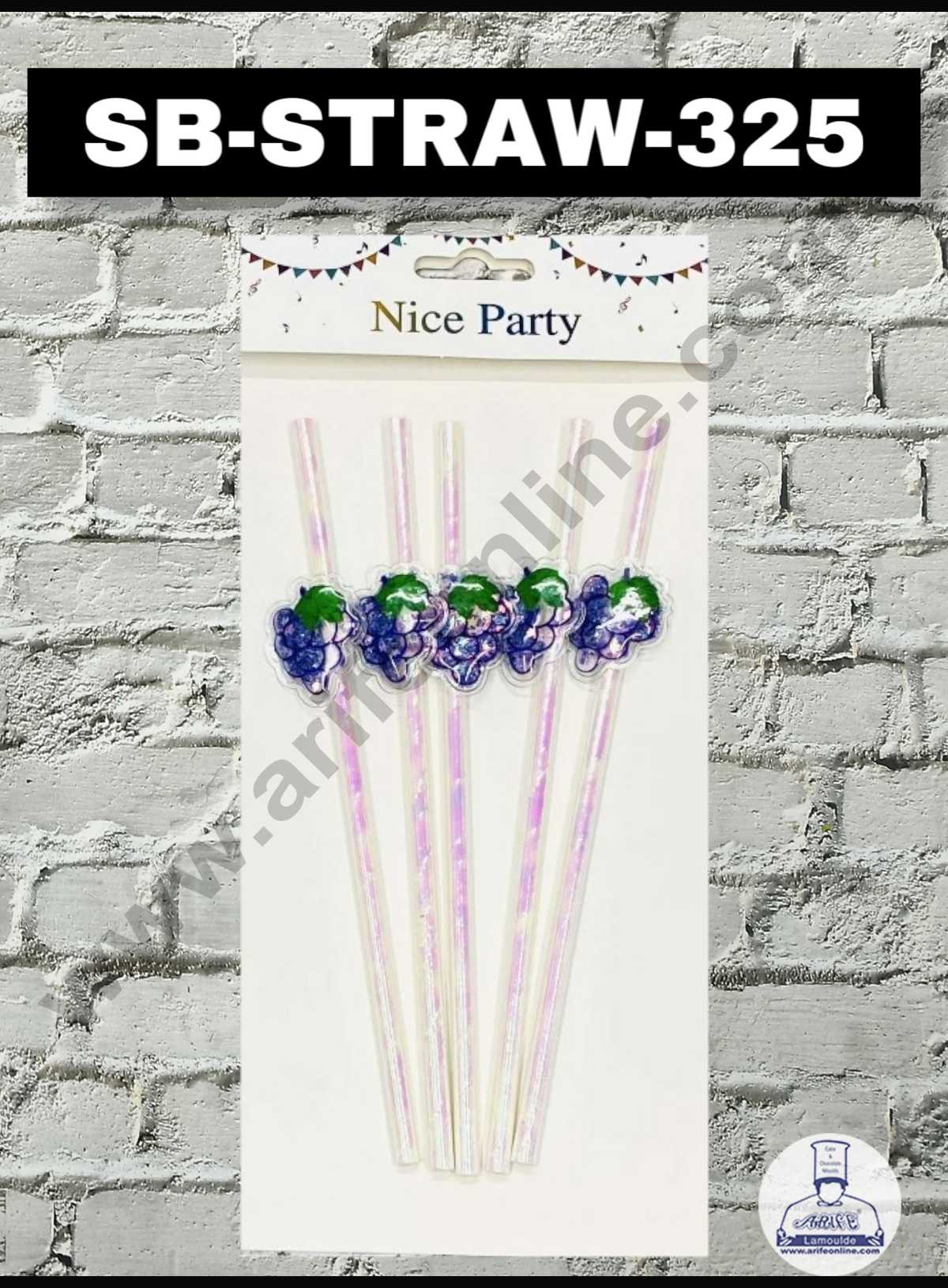 5pcs Grapes Straw Topper For Cake Decoration( SB-STRAW-325-Grapes) (MOQ 12 PCS)