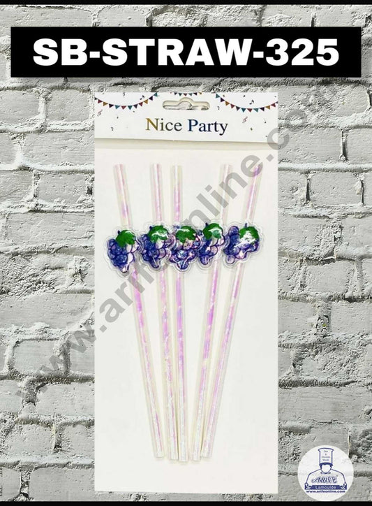 5pcs Grapes Straw Topper For Cake Decoration( SB-STRAW-325-Grapes) (MOQ 12 PCS)
