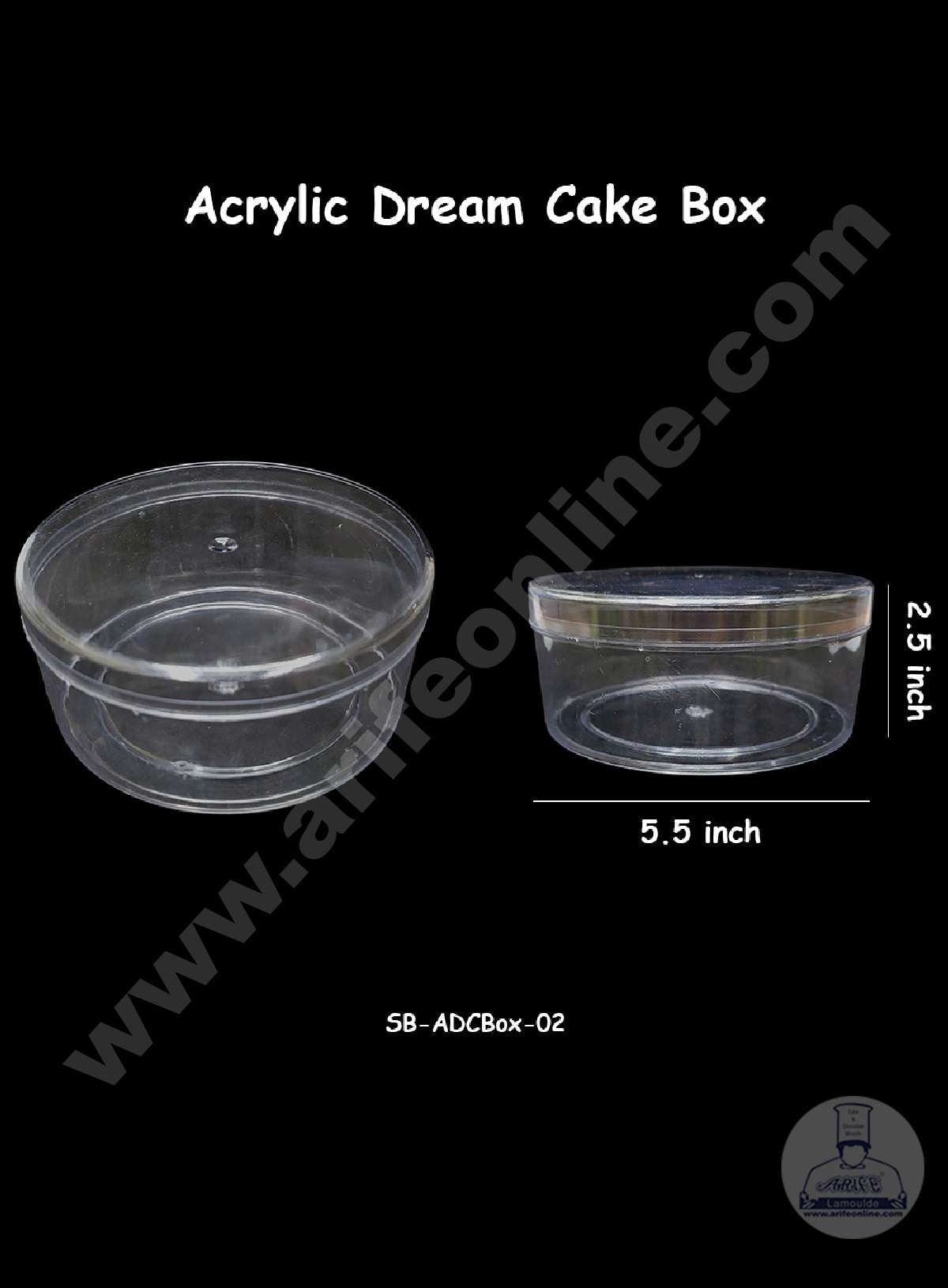 5.5 inch Acrylic Dream Cake Box Tub Cake Box (SB-ADCBox-02) (MOQ 500 PCS) (ii)