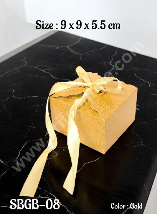 Goodie Bag For Hampers | Chocolate Box Hamper Box 10 Pcs Pack - Gold SBGB-08-G (MOQ 10 PACK)