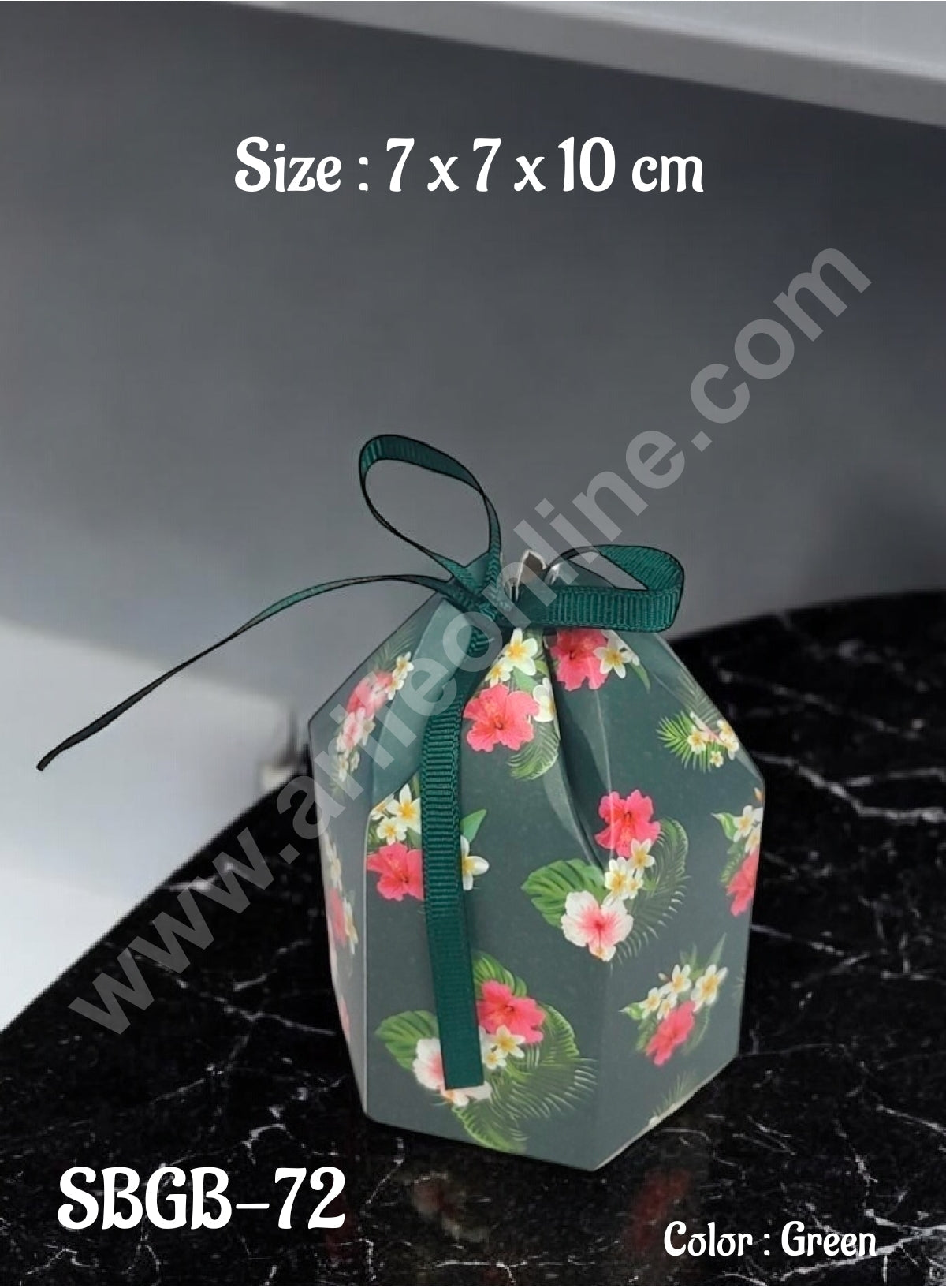 Goodie Bag For Hampers | Chocolate Box Hamper Box 10 Pcs Pack - Green Floral Print SBGB-72-G  (MOQ 10 PACK)
