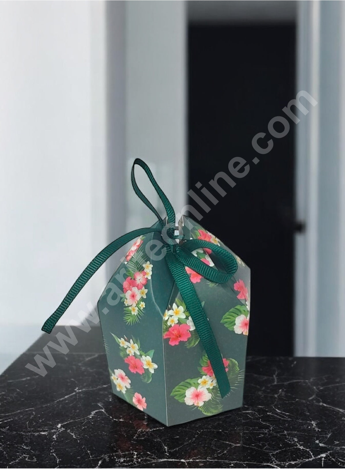 Goodie Bag For Hampers | Chocolate Box Hamper Box 10 Pcs Pack - Green Floral Print SBGB-72-G  (MOQ 10 PACK)