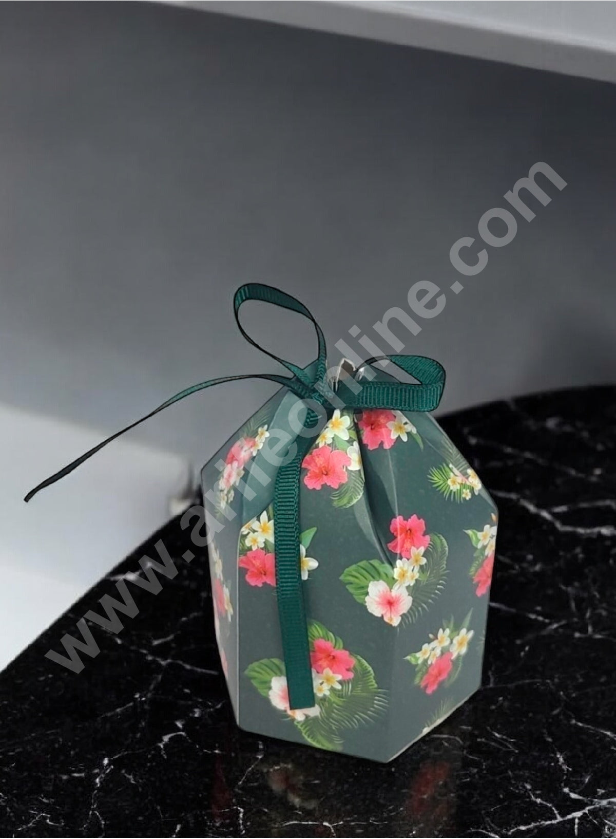 Goodie Bag For Hampers | Chocolate Box Hamper Box 10 Pcs Pack - Green Floral Print SBGB-72-G  (MOQ 10 PACK)