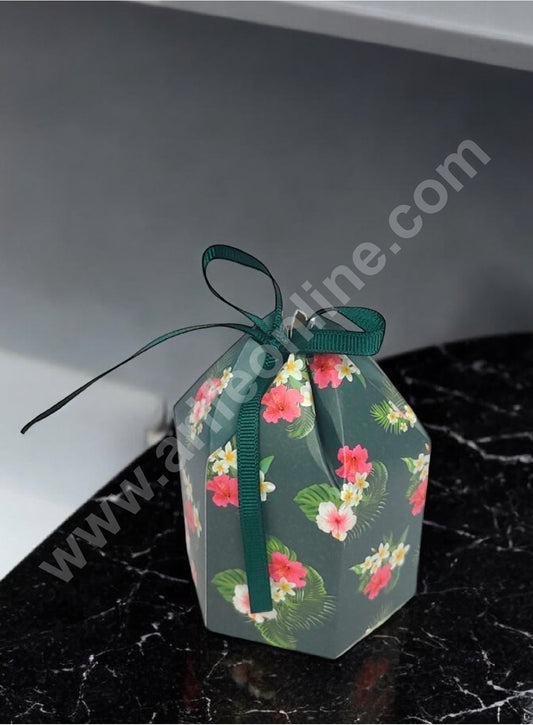 Goodie Bag For Hampers | Chocolate Box Hamper Box 10 Pcs Pack - Green Floral Print SBGB-72-G  (MOQ 10 PACK)