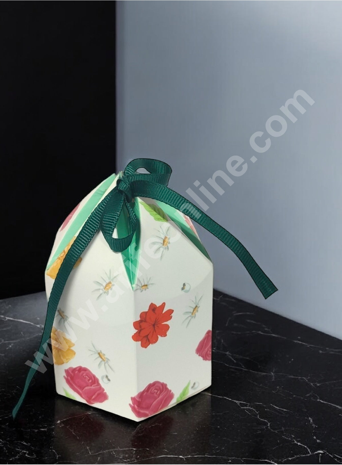 Goodie Bag For Hampers | Chocolate Box Hamper Box 10 Pcs Pack - White Random Floral Print SBGB-72-W (MOQ 10 PACK)