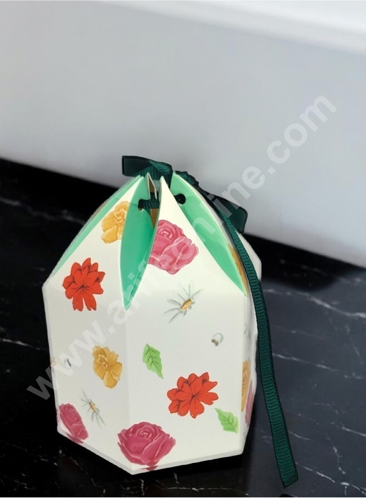 Goodie Bag For Hampers | Chocolate Box Hamper Box 10 Pcs Pack - White Random Floral Print SBGB-72-W (MOQ 10 PACK)