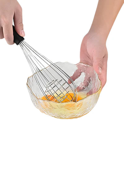 12 inch Stainless Steel Balloon Whisk | Plastic Hand Blender Egg Beater for Whisking & Baking (SBAC-50803-13-B)  (OD)