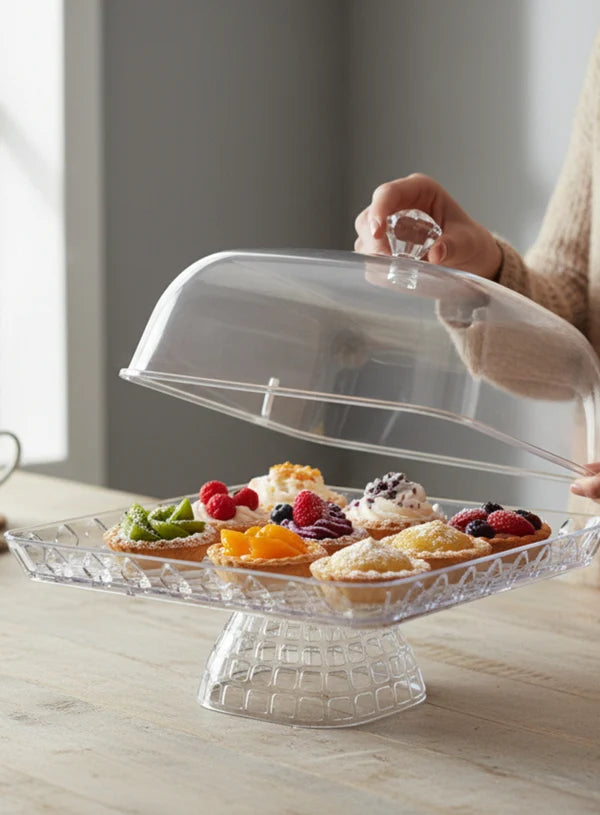 1 Pcs Big Square Acrylic Display Transparent Cake Stand (SBCS-2345-3) (MOQ 6 PCS)