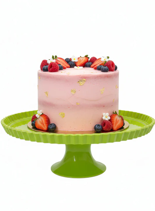 1 Pcs Green Plain Round Acrylic Cake Stand (SBCS-750138-G) (MOQ 12 PCS)