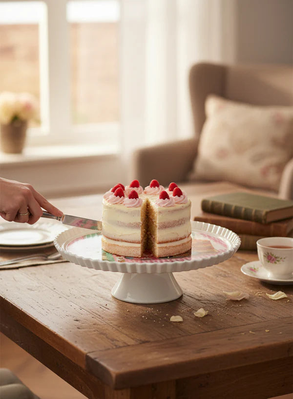 1 Pcs Round Acrylic Butterfly Print Cake Stand (SBCS-750138-D-3) (MOQ 12 PCS)