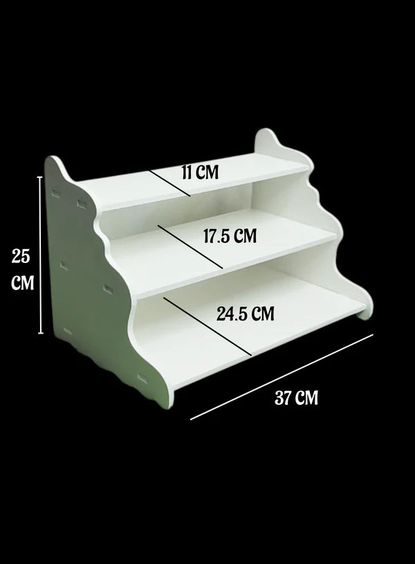 3-Tier Scalloped Cupcake Display Riser Set | 1 Piece Pack | (MOQ 12 PCS)