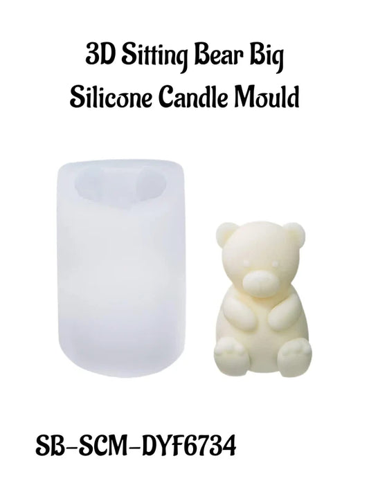 3D Big Sitting Bear Silicone Candle Mould | Soap, Wax Mould | 8x7cm | SB-SCM-DYF6734 (MOQ 12 PCS) (ALD)