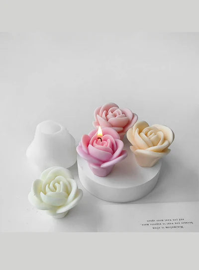 3D Rose Flower Silicone Candle Mould | Soap, Wax Mould | SB-SCM-DYF7610  (MOQ 12 PCS) (AID)