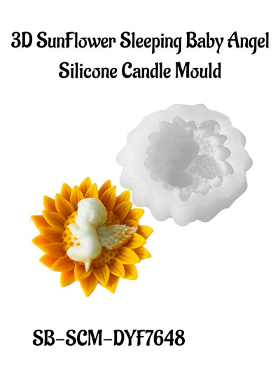 3D SunFlower Sleeping Baby Angel Silicone Candle Mould | Soap, Wax Mould | SB-SCM-DYF7648 (MOQ 12 PCS) (AED)