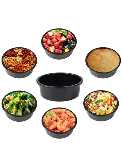 3 Pcs Set Non-Stick Loose Bottom Round Cake Mould with Removable Base (SBNS-200-4) KL-77  (MOQ 12 PCS) (IRD)