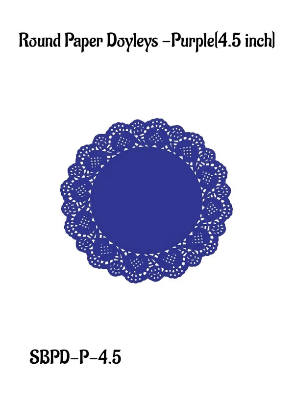 4.5 Inch Paper Doilies | Round Placemats | Decorative Accessories | Disposable Paper Mats – Purple – 100 pcs Pack(SBPD-P-4.5) (MOQ 12 PACK)