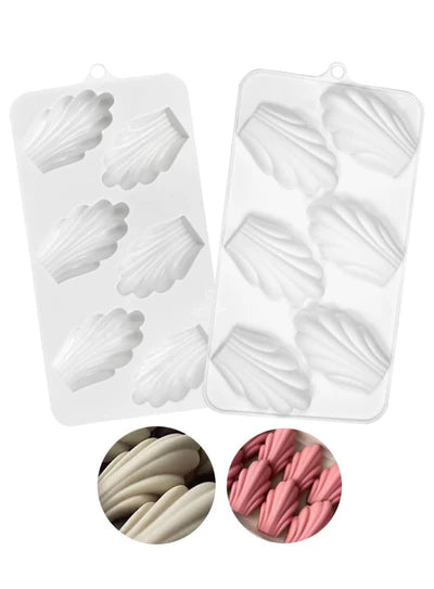 6-Cavity Scallop Shell Silicone Chocolate Mold-D1021 (MOQ 12 PCS)