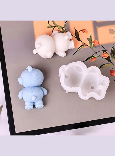 Small Lying Teddy Bear Silicone Candle Mould | 9 x 6.5 cm | SB-SCM-NXQ-0141 (MOQ 12 PCS) (ARE)