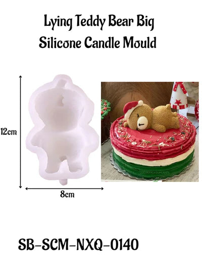 Big Lying Teddy Bear Silicone Candle Mould | 12 x 8 cm |SB-SCM-NXQ-0140 (MOQ 12 PCS) (RED)