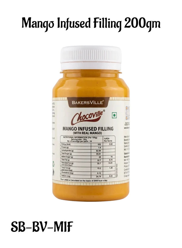 Chocoville Mango Infused Filling (200gm) - Dessert decorating and topping - (SB-BV-MIF) (MOQ 12 PCS)