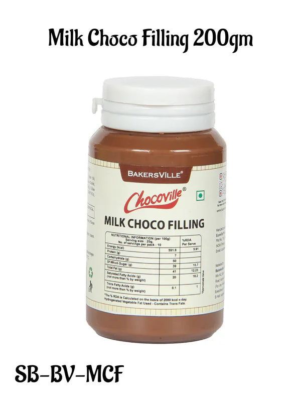 Chocoville Milk Choco Filling (200gm) - Dessert decorating and topping - (SB-BV-MCF) (MOQ 12 PCS)