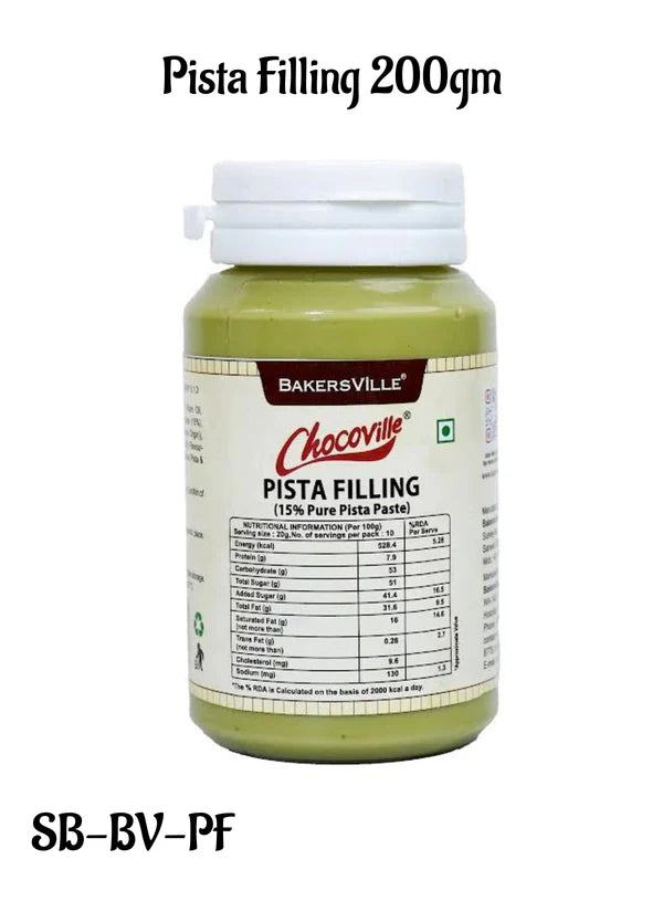 Chocoville Pista Filling (200gm) - Dessert decorating and topping - (SB-BV-PF) (MOQ 12 PCS)