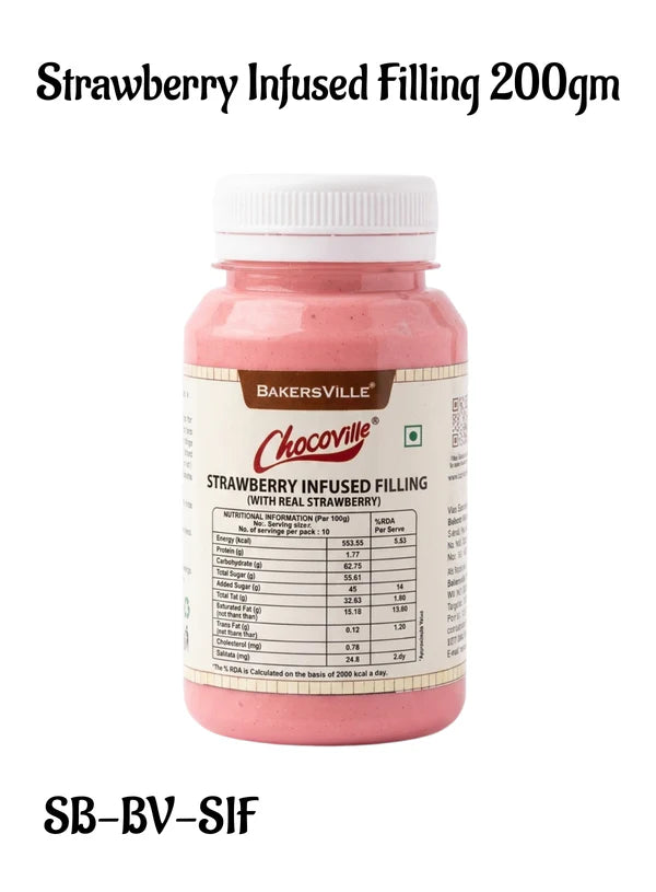 Chocoville Strawberry Infused Filling (200gm) - Dessert decorating and topping - (SB-BV-SIF) (MOQ 12 PCS)