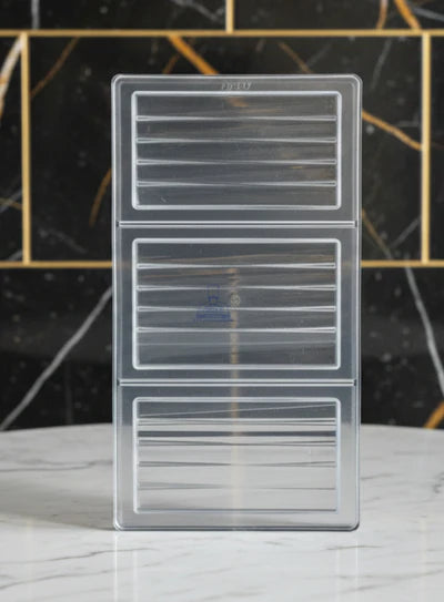 Heavy Bakers 3 Cavity Polycarbonate Segmented Artisan Chocolate Bar Mold |SBPS-137|1 Piece| (MOQ 12 PCS)  (AED)