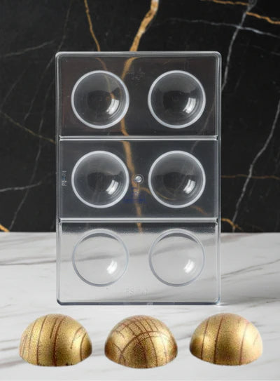 Heavy Bakers Polycarbonate 6 cavity Half-Sphere Chocolate Mould |SBPS-141|1 Piece| (MOQ 12 PCS)  (AED)