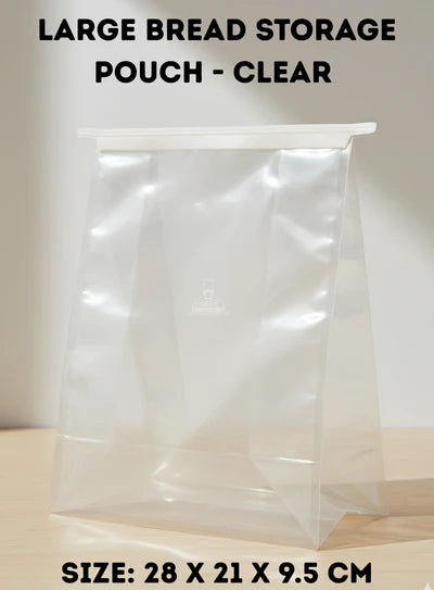 Large bread pouch With Window-Clear- (28 X 21 X 9.5 cm) (Pack of 10) (SB-ZP-18) (MOQ 12 PACK)